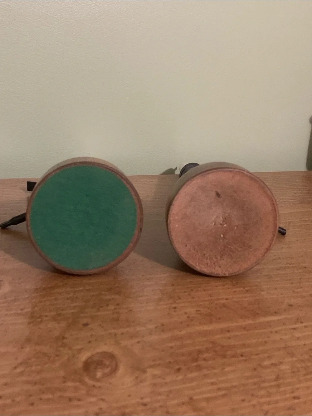Vintage Wood and Wrought Iron Courting Candles - Pair Set of 2.
